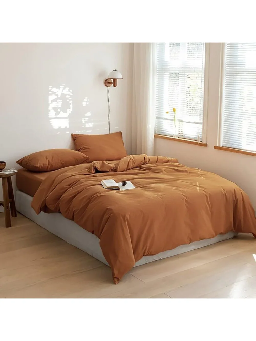 Cozy California King Pumpkin Comforter Set in Rust & Terracotta - Fall Bedding